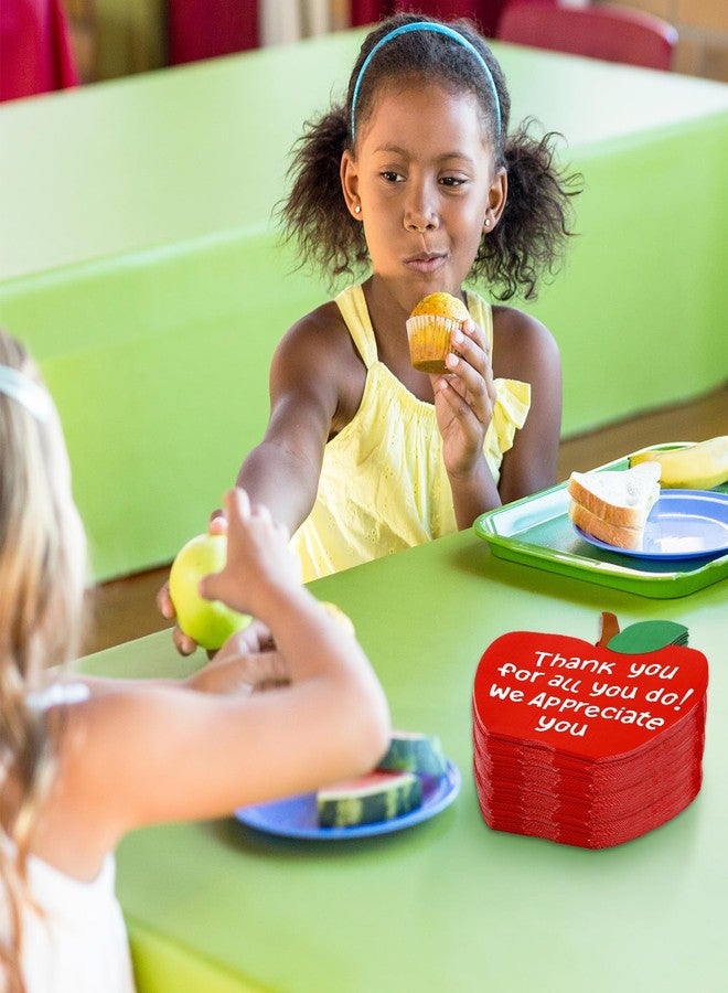 Whaline 100 Pack Back to School Napkins Red Apples Thank You Disposable Napkins We Appreciate You Paper Dinner Napkin for First Day School Teacher Appreciation Week Classroom Supplies Table Decor - Image 5